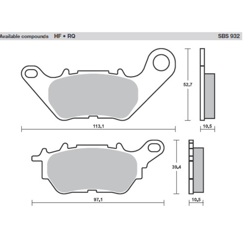 SBS 932HF FRONT/REAR PADS - CERAMIC STREET YAMAHA R3