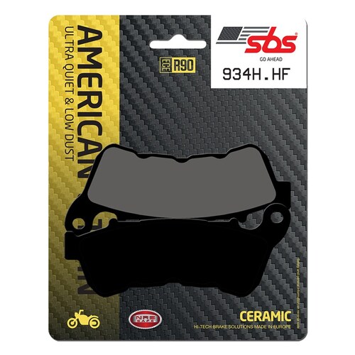 SBS 934H.HF FRONT/REAR PADS - CERAMIC STREET AMERICAN V-TWIN HARLEY XL883-1200 2014-2016
