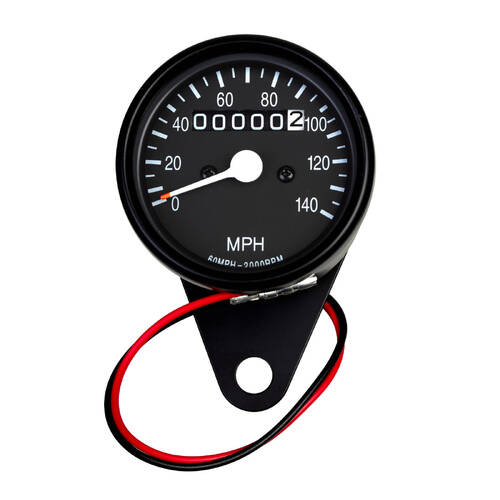 WHITES SPEEDO 2in 60MPH - 2000RPM HARLEY DAVIDSON - SATIN BLACK