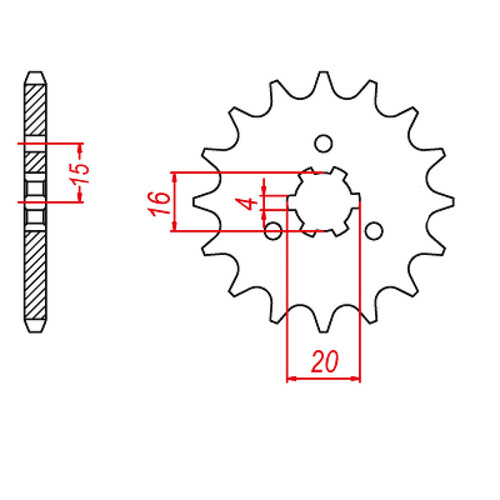 MTX 418 STEEL FRONT SPROCKET 428 PITCH 14-TEETH - 10-066-14