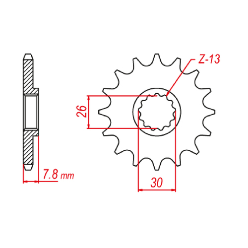 MTX 1184 STEEL FRONT SPROCKET 520 PITCH 18-TEETH - 10-1184-18
