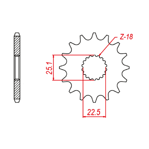 MTX 1185 STEEL FRONT SPROCKET 520 PITCH 17-TEETH - 10-1185-17