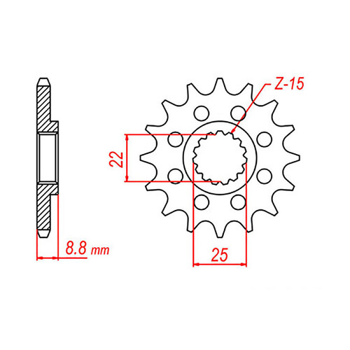 MTX 1901 STEEL FRONT SPROCKET 520 PITCH 13-TEETH - 10-KT1-13