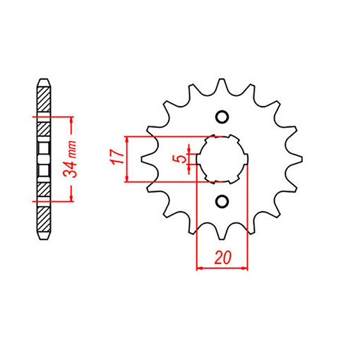 MTX 1264 STEEL FRONT SPROCKET 428 PITCH 14-TEETH - 10-264-14