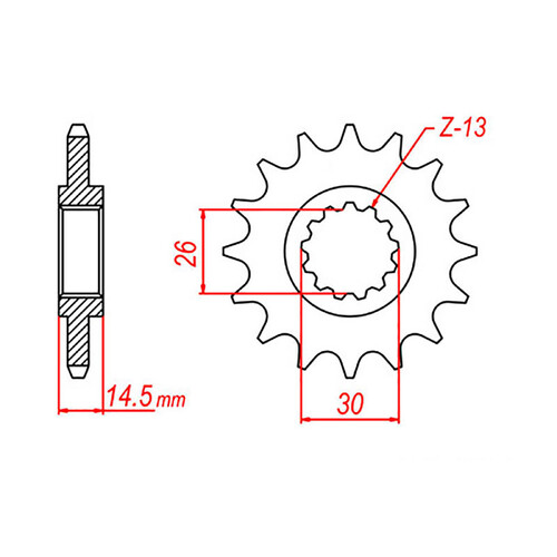 MTX 1332 STEEL FRONT SPROCKET 525 PITCH 15-TEETH - 10-MW3-15