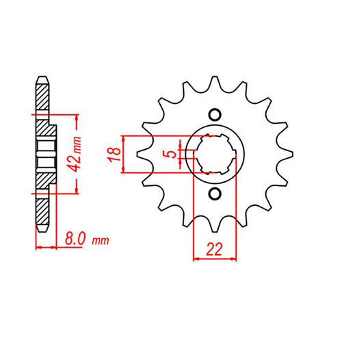 MTX 431 STEEL FRONT SPROCKET 520 PITCH 13-TEETH - 10-30X-13
