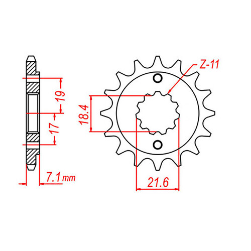 MTX 1321 STEEL FRONT SPROCKET 520 PITCH 12-TEETH - 10-KCZ-12