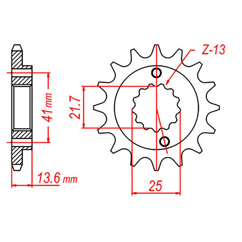 MTX 1307 STEEL FRONT SPROCKET 520 PITCH 13-TEETH - 10-MBN-13