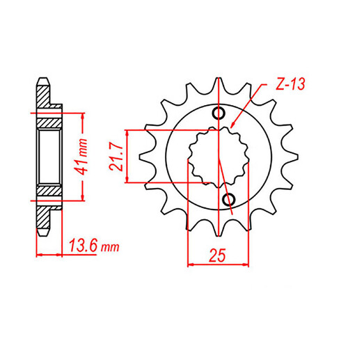 MTX 1307 STEEL FRONT SPROCKET 520 PITCH 15-TEETH - 10-MBN-15