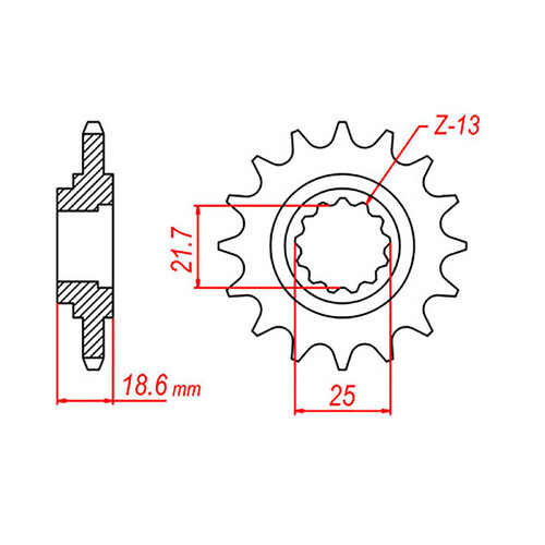MTX 1538 STEEL FRONT SPROCKET 520 PITCH 15-TEETH - 10-538-15