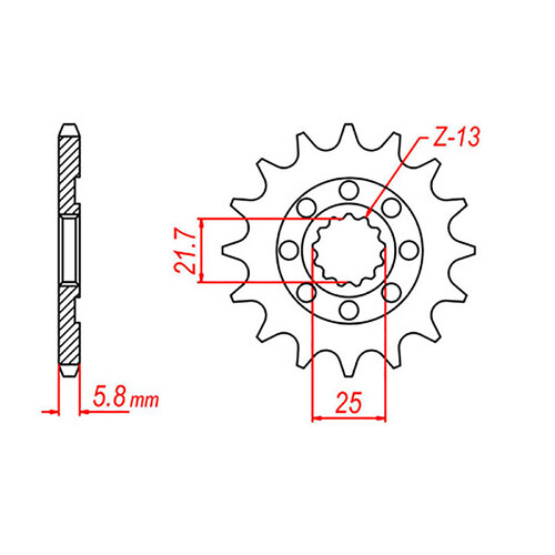 MTX 1565 STEEL FRONT SPROCKET 520 PITCH 12-TEETH - 10-017-12
