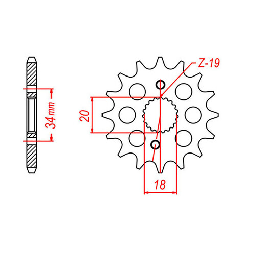 MTX 1310 STEEL FRONT SPROCKET 420 PITCH 15-TEETH - 10-KSE-15