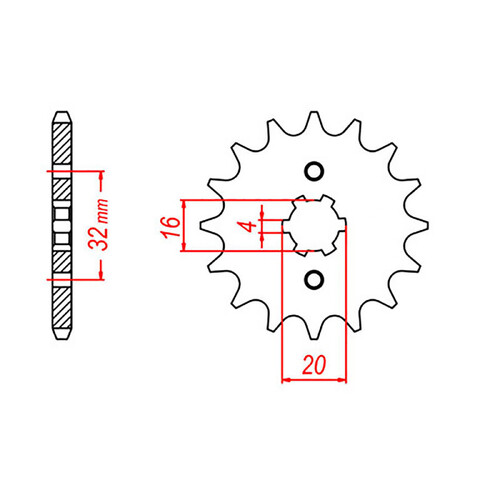 MTX 1550 STEEL FRONT SPROCKET 428 PITCH 14-TEETH - 10-550-14