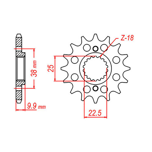 MTX 403 STEEL FRONT SPROCKET 520 PITCH 15-TEETH - 10-BM3-15
