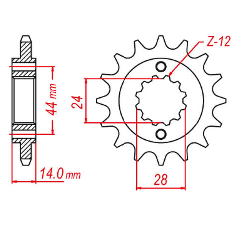 MTX 1372 STEEL FRONT SPROCKET 525 PITCH 17-TEETH - 10-MAV-17