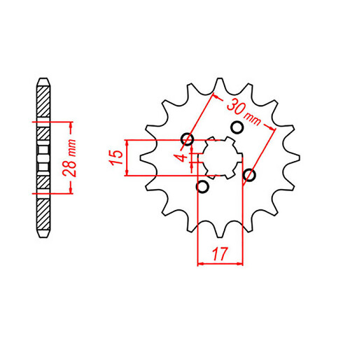 MTX 253 STEEL FRONT SPROCKET 420 PITCH 16-TEETH - 10-116-16