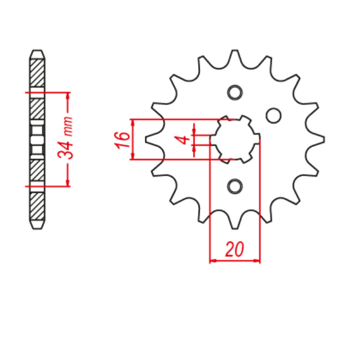 MTX 1263 STEEL FRONT SPROCKET 428 PITCH 11-TEETH - 10-459-11