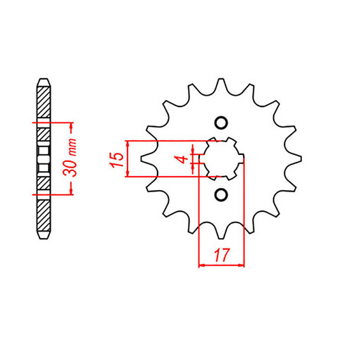 MTX 274 STEEL FRONT SPROCKET 428 PITCH 15-TEETH - 10-436-15