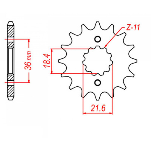MTX 280 STEEL FRONT SPROCKET 520 PITCH 13-TEETH - 10-KW3-13