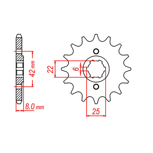 MTX 281 STEEL FRONT SPROCKET 520 PITCH 13-TEETH - 10-429-13