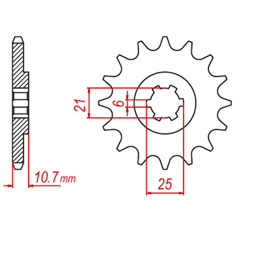 MTX 331 STEEL FRONT SPROCKET 630 PITCH 16-TEETH - 10-405-16