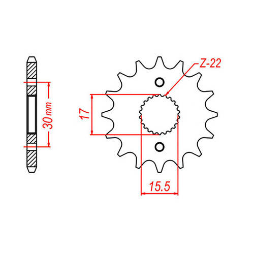 MTX 1256 STEEL FRONT SPROCKET 420 PITCH 14-TEETH - 10-GC4-14