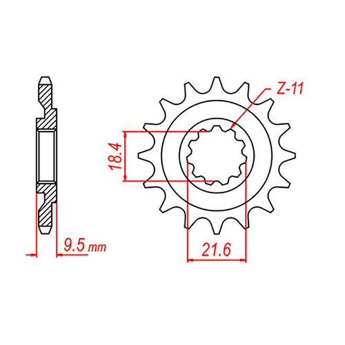 MTX 285 STEEL FRONT SPROCKET 520 PITCH 15-TEETH - 10-ML3-15