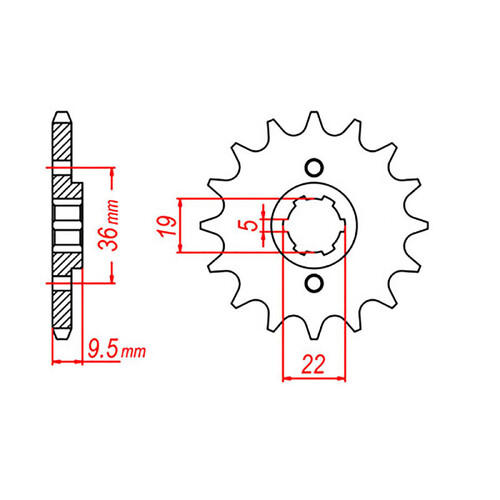 MTX 337 STEEL FRONT SPROCKET 520 PITCH 15-TEETH - 10-KA4-15