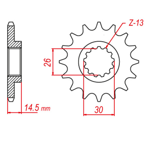 MTX 335 STEEL FRONT SPROCKET 630 PITCH 14-TEETH - 10-422-14