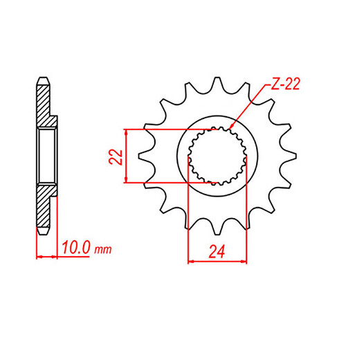 MTX 402 STEEL FRONT SPROCKET 520 PITCH 16-TEETH - 10-BMW-16