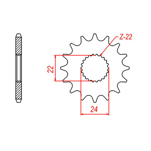 MTX 394 STEEL FRONT SPROCKET 520 PITCH 16-TEETH - 10-394-16