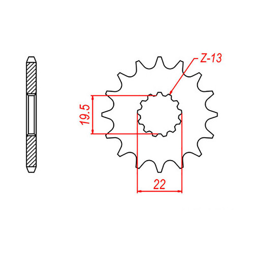 MTX 1439 STEEL FRONT SPROCKET 520 PITCH 12-TEETH - 10-05C-12