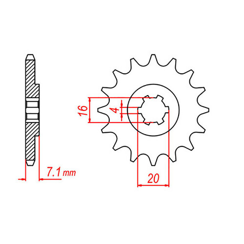 MTX 422 STEEL FRONT SPROCKET 520 PITCH 14-TEETH - 10-290-14