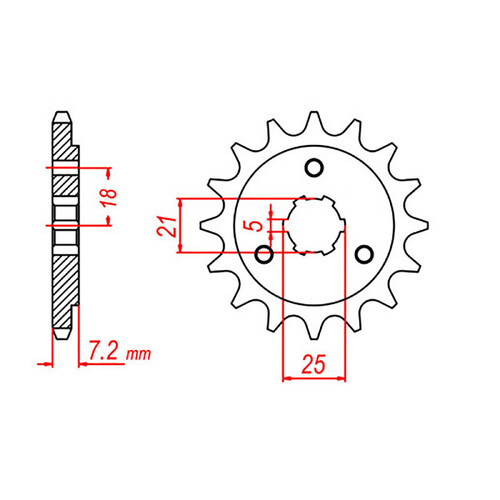 MTX 437 STEEL FRONT SPROCKET 520 PITCH 16-TEETH - 10-14A-16