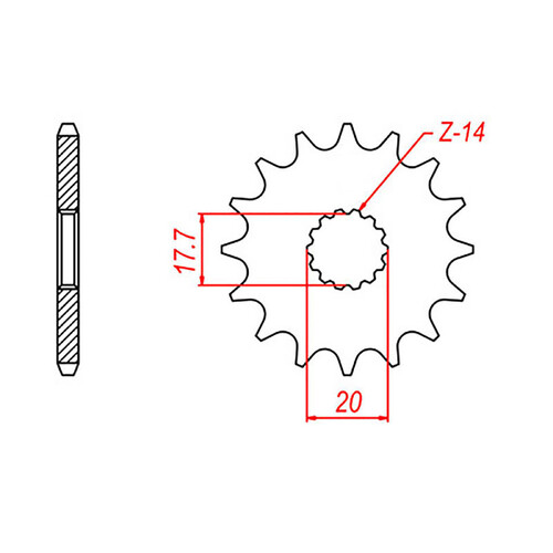 MTX 564 STEEL FRONT SPROCKET 520 PITCH 12-TEETH - 10-2HG-12