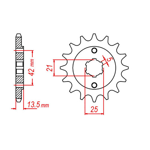 MTX 725 STEEL FRONT SPROCKET 530 PITCH 15-TEETH - 10-725-15