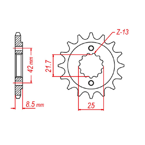 MTX 512 STEEL FRONT SPROCKET 520 PITCH 17-TEETH - 10-269-17