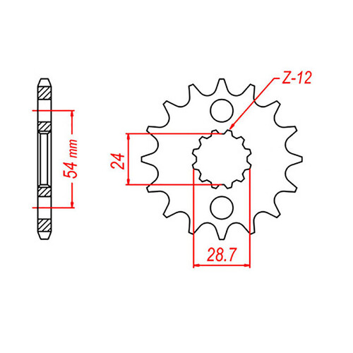 MTX 517 STEEL FRONT SPROCKET 530 PITCH 16-TEETH - 10-106-16