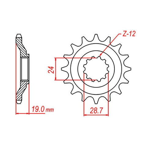 MTX 526 STEEL FRONT SPROCKET 630 PITCH 15-TEETH - 10-112-15