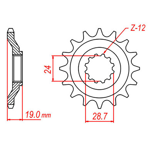 MTX 527 STEEL FRONT SPROCKET 530 PITCH 17-TEETH - 10-527-17