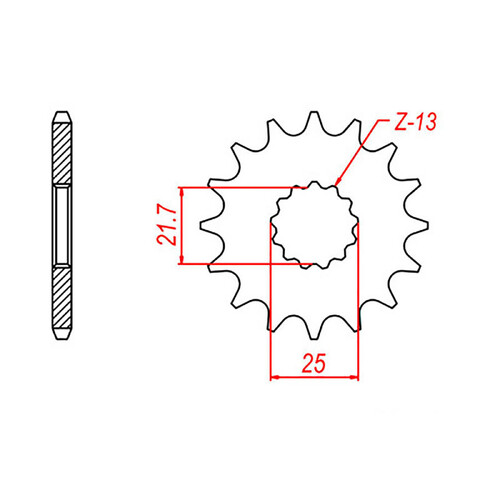 MTX 520 STEEL FRONT SPROCKET 525 PITCH 17-TEETH - 10-156-17