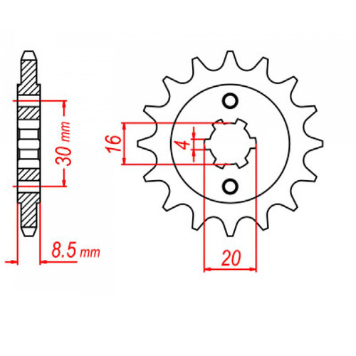 MTX 718 STEEL FRONT SPROCKET 520 PITCH 12-TEETH - 10-HQ4-12