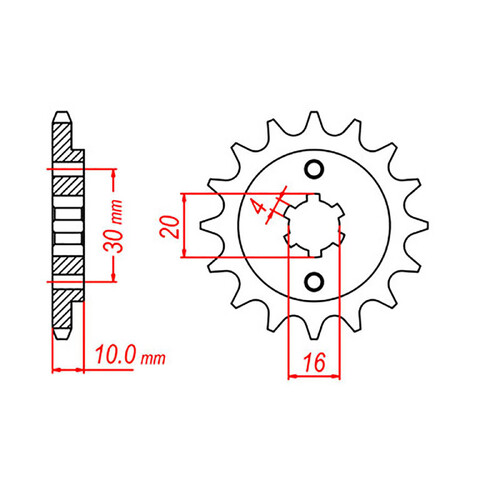 MTX 711 STEEL FRONT SPROCKET 520 PITCH 14-TEETH - 10-711-14