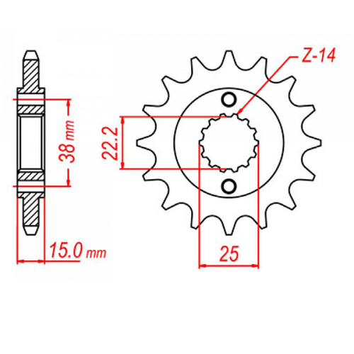 MTX 737 STEEL FRONT SPROCKET 520 PITCH 15-TEETH - 10-737-15