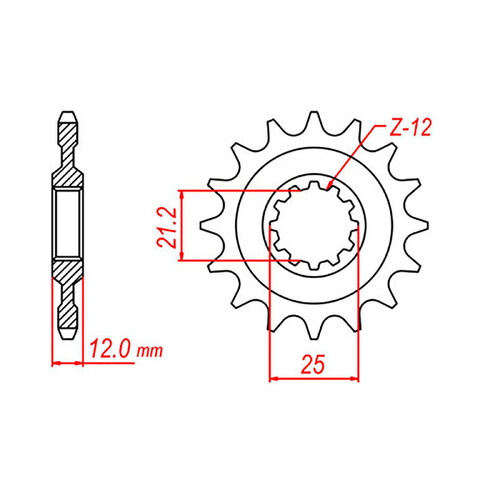 MTX 823 STEEL FRONT SPROCKET 520 PITCH 13-TEETH - 10-HQ1-13