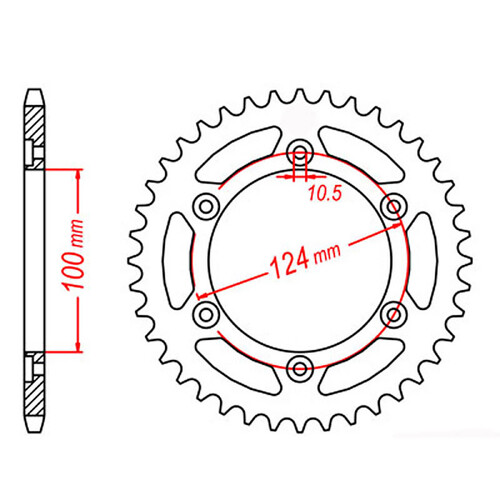 MTX 735 STEEL REAR SPROCKET 520 PITCH 39-TEETH - 11-735-39