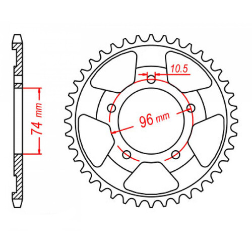 MTX 1209 STEEL REAR SPROCKET 520 PITCH 41-TEETH - 11-KV3-41