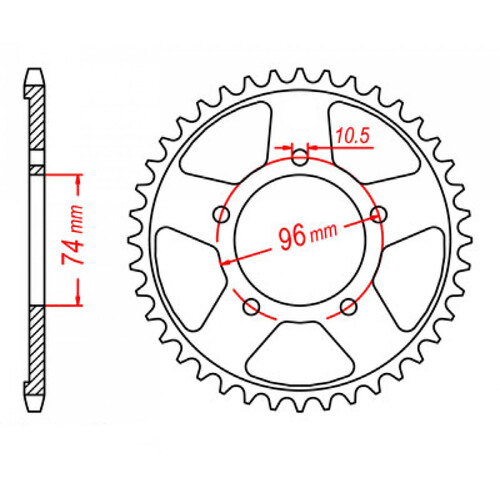 MTX 1313 STEEL REAR SPROCKET 525 PITCH 40-TEETH - 11-KY2-40