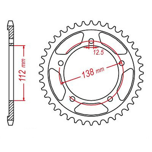 MTX 1316 STEEL REAR SPROCKET 520 PITCH 41-TEETH - 11-MGZ-41