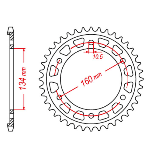 MTX 1317 STEEL REAR SPROCKET 525 PITCH 43-TEETH - 11-1317-43